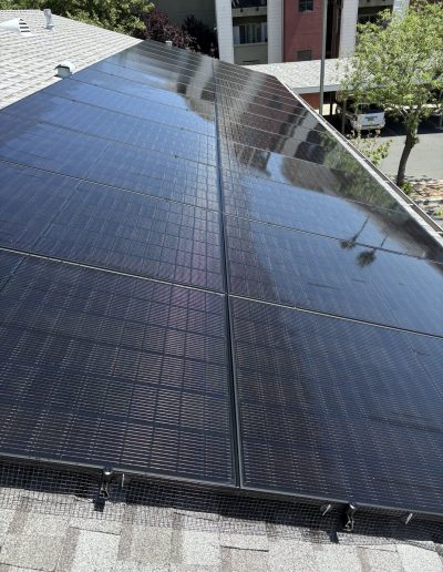Professional solar panel cleaning service removing dust and grime from residential roof in Visalia CA to restore maximum energy efficiency.